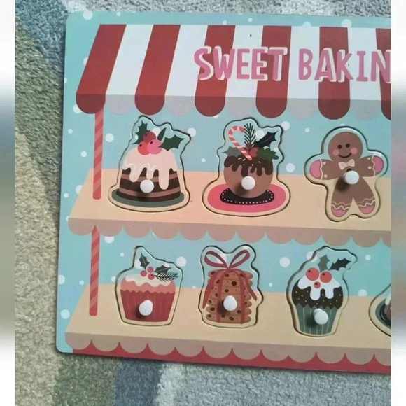 Sweet Baking Preschool Wooden Children's Puzzle Christmas Holiday Ankyo - Picture 3 of 6